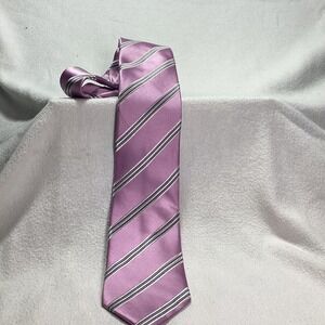 Donald J Trump Signature Collection Mens Silk Tie Lavender Stripe Formal Necktie